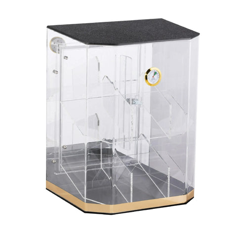 Franklin Acrylic Display Cigar Humidor with 6 Bins & Built-In Hygrometer – Holds Up to 150 Cigars
