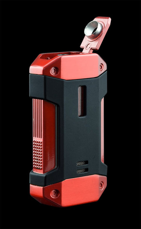 Galleon Triple Flame Torch Lighter with Fold-Out Punch Cutter – Red & Black