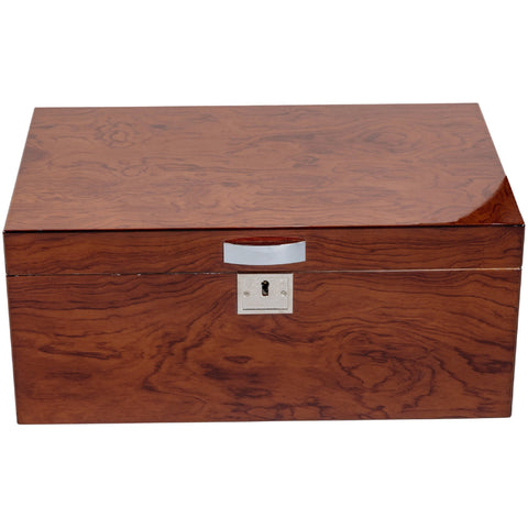 Princeton Bubinga 130 Ct. High Gloss Cigar Humidor with Magnetic Hygrometer & Humidifier