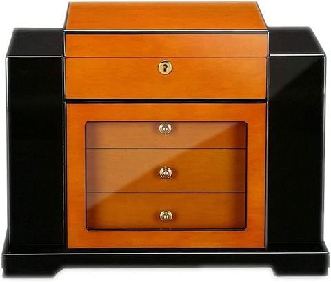 Baccus Two-Tone Art Deco Cigar Humidor – 200 Cigar Capacity