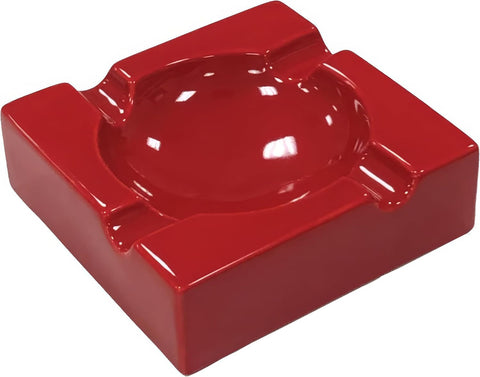 Prestige Import Group - Large Ceramic Contemporary Ashtray - High Gloss Red