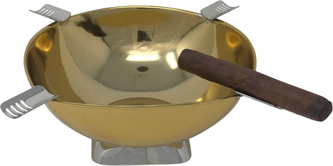 Prestige Smokin Ash Quadrangle Gold Ashtray