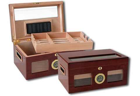 120 Ct. Lacquer Humidor with Beveled Glass – Valencia Edition