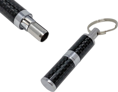Polished Carbon Fiber & Chrome Bullet Cigar Punch Cutter