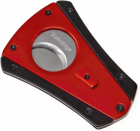 Metallic Red & Black Dual Wing Aluminum Cigar Cutter – 64 Ring Gauge