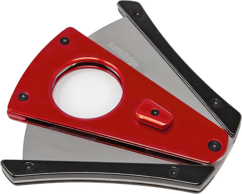 Metallic Red & Black Dual Wing Aluminum Cigar Cutter – 64 Ring Gauge