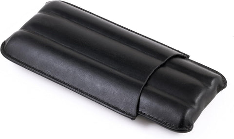 3 Cigar Holder Bonded Leather Travel Case – Black