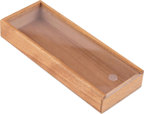 3-Cigar Wooden Promotional Box with Clear Acrylic Slide Top