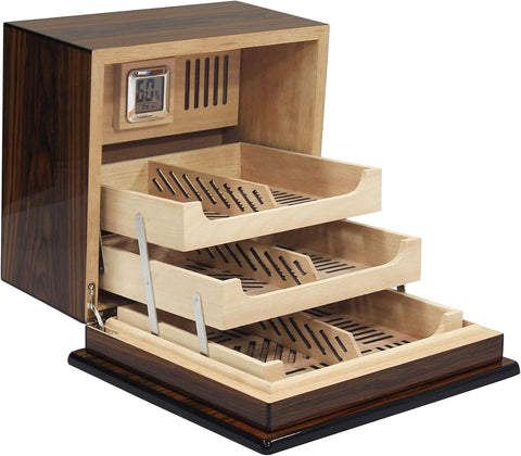 Elevate Rosewood Humidor – 150 Count – Multi-Tier Tray System