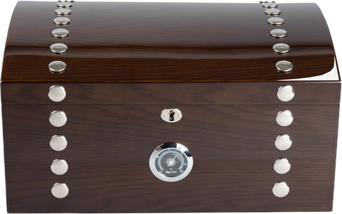Montgomery Arch-Top Cigar Humidor – Dark Elm Finish – 150 Cigar Capacity