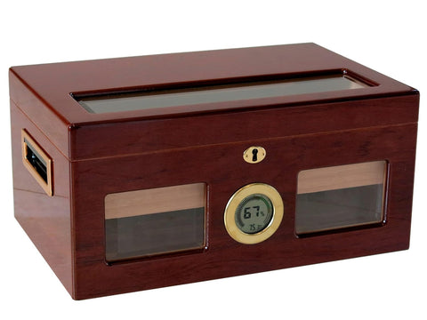 120 Ct. Lacquer Humidor with Beveled Glass – Valencia Edition