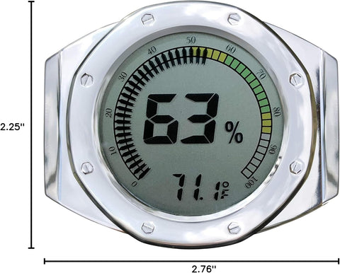 Watch-Style Digital Hygrometer (Silver) – Compact & Accurate Humidity and Temperature Monitor for Humidors