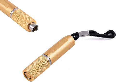 Etched Gold Twist-Action Retractable Cigar Punch Cutter – 8mm Blade