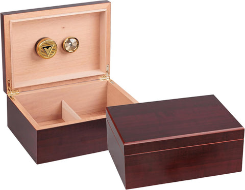 The Executive Cherry Wood Cigar Humidor – 50 to 75 Cigar Capacity