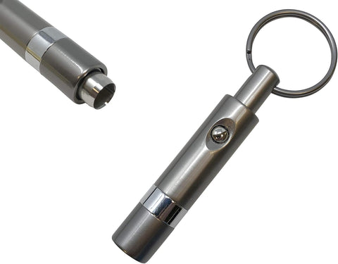 Retractable Bullet Cigar Punch Cutter Keychain Gray