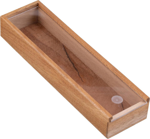 2-Cigar Wooden Promo Display Box with Sliding Acrylic Top