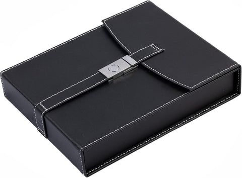 Florence Black Leather Travel Cigar Humidor Case – Holds Up to 10 Cigars