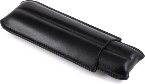 2 Cigar Holder Bonded Leather Travel Case – Black