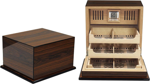Elevate Rosewood Humidor – 150 Count – Multi-Tier Tray System