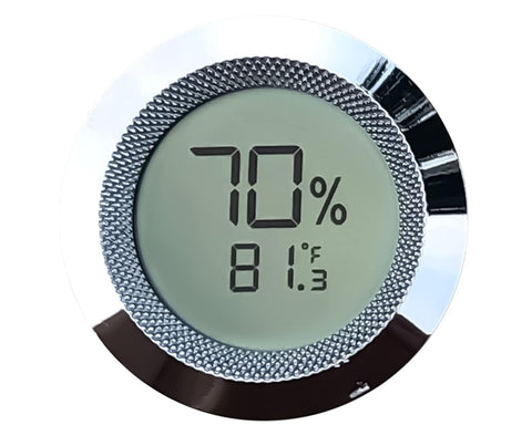 Prestige Round Digital Hygrometer & Thermometer – Silver
