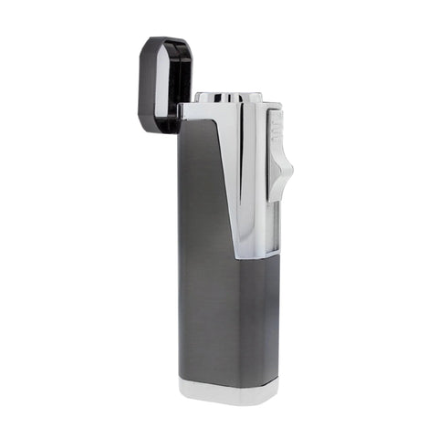 Typhoon Triple Flame Torch Lighter with Retractable Bullet Cutter – Silver