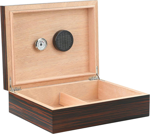 Vizcaya Exotic Ebony Wood Cigar Humidor – 25–40 Cigar Capacity
