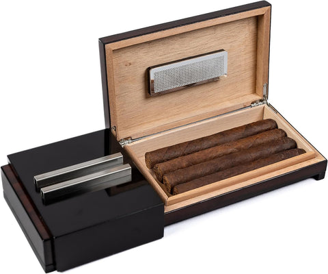 Prestige 2-in-1 Ashtray & Hidden Humidor – Brazilian Wood Finish