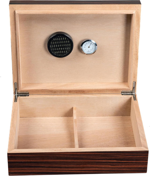 Vizcaya Exotic Ebony Wood Cigar Humidor – 25–40 Cigar Capacity