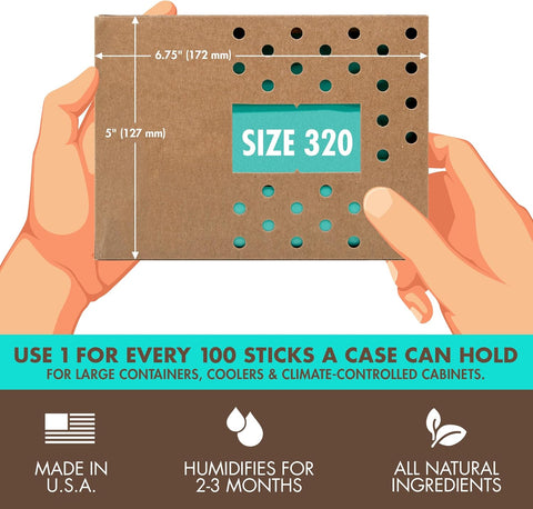 320 Gram Humidity Packets - Display of 5, 72% Humidity for Cigars