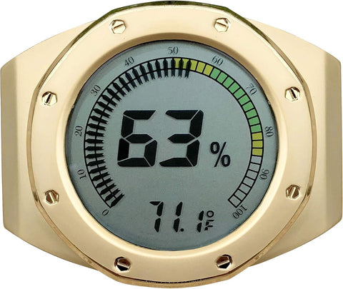 Prestige Watch-Style Digital Hygrometer & Thermometer – Gold
