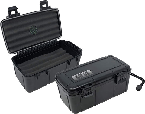 15 Ct. Waterproof Travel Cigar Humidor Case – Black