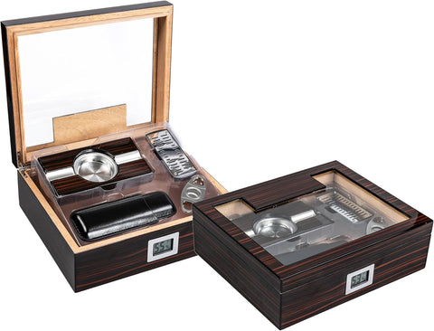 Kensington Cigar Humidor Gift Set – Holds Up to 75 Cigars