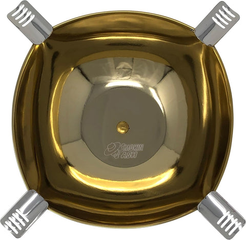 Prestige Smokin Ash Quadrangle Gold Ashtray