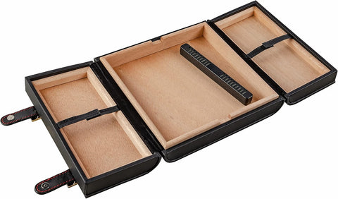 The Augustus Black Leather Travel Cigar Humidor – Holds up to 20 Cigars
