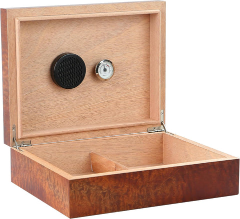 Vizcaya Makore Pommele Exotic Wood Cigar Humidor – Holds 25–40 Cigars