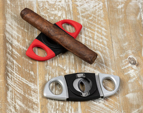 Rubberized Guillotine & V-Cut Cigar Cutters - Display Box - 20 Count