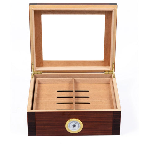 Sovereign 50 Count Two-Tone Humidor & Matching Ashtray Set – Cherry & Rosewood Finish