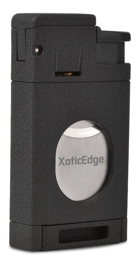 High-Line Triple Torch Lighter with Built-In Dual Guillotine Cutter Black