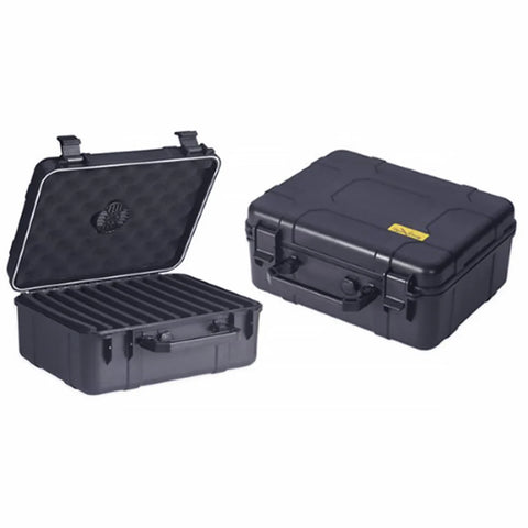 40 Ct. Black Waterproof & Crush-Resistant Travel Cigar Humidor