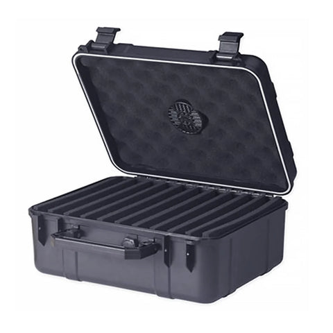 40 Ct. Black Waterproof & Crush-Resistant Travel Cigar Humidor