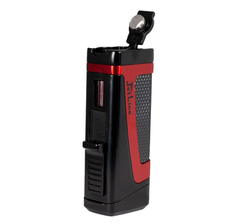 Hurricane II Triple Flame Dual-Action Cigar Torch Lighter – Red