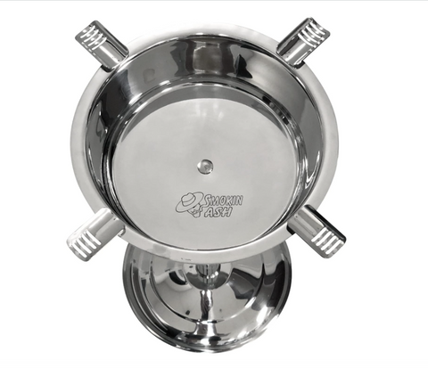 Prestige Hartford 4-Stirrup Standing Cigar Ashtray – Polished Stainless Steel