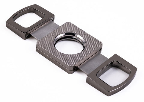 Gunmetal Precision Guillotine Cigar Cutter with Etched Body – Cuts up to 64 Ring Gauge