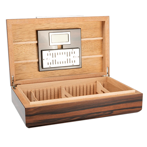 Vanderbilt 120 Ct. Ebony Lacquer Humidor with Slotted Divider System
