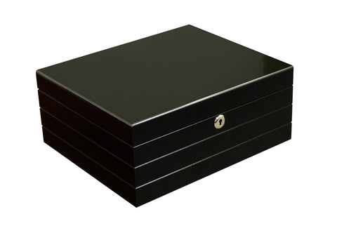 Onyx High Gloss Black Cigar Humidor – 50 Count Capacity