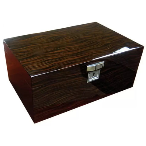Princeton Ebony 100 Ct. High Gloss Humidor with Silver Accents