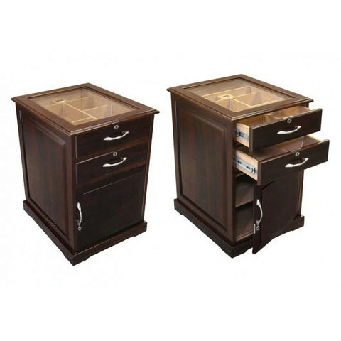 Santiago Elegant Walnut 700-Cigar End Table Humidor