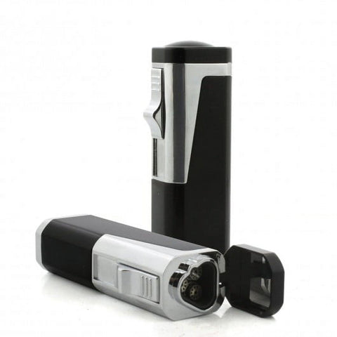 Typhoon Triple Flame Torch Lighter with Punch Cutter – Refillable & Windproof