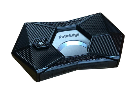 XoticEdge Xpanse Push-Button Guillotine Cigar Cutter – Sleek Black Finish