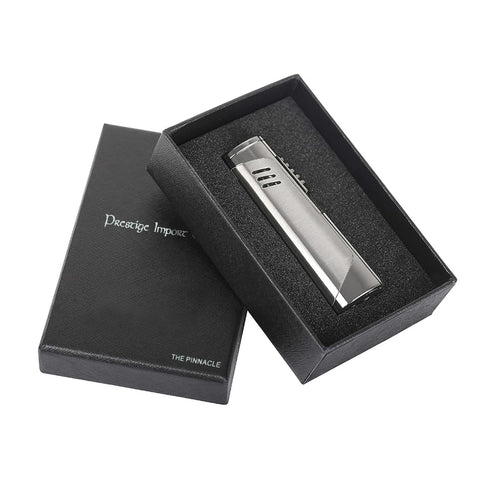 Pinnacle Triple Jet Torch Lighter with Fold-Out Cigar Punch – Silver Finish